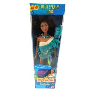 Vintage Mattel Disney Pocahontas Color Splash Hair Doll in Original Box READ